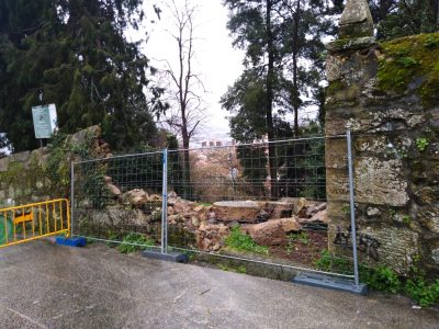 El muro derrumbado en la Finca de Briz estará reparado en pocos días
