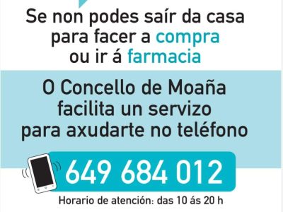 Voluntarios de Protección Civil llevarán la compra y los medicamentos a l@s moañes@s que no puedan salir de sus viviendas