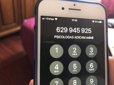 A Adicam durante el confinamiento:                                                    «Por favor llamarla, está sol@»