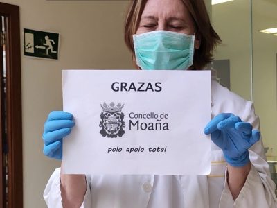 Los trabajadores del centro de salud de Moaña dan las gracias a los vecinos con un vídeo