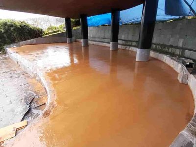 Remodelación del suelo del escenario de la Finca de Briz