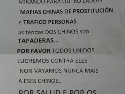 Abierta una investigación sobre los panfletos contra las tiendas de chinos de Moaña