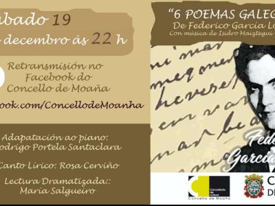 «6 poemas galegos», de Lorca, esta noche a través del Facebook del Concello de Moaña