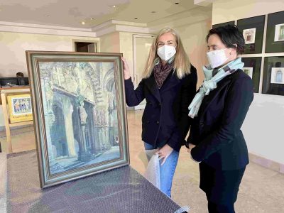 Marín restaurará el cuadro «El Pórtico de la Gloria» del pintor Villafinez