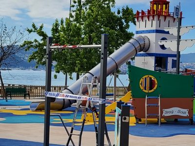 Unha cinta… sospeitosa. ¿Qué pasou no novo `Parque  do Barco´ de Moaña?