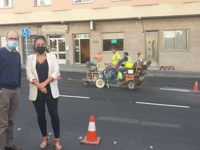 Concelleir@s de Moaña revisan os traballos de asfaltado de varios viais financiados co Plan Concellos