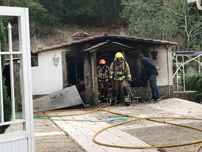 Calcinado un galpón en Herbello