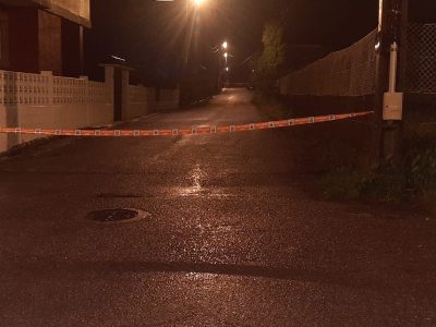 O temporal en Cangas: caída do tendido eléctrico en San Roque e balsa de auga na PO-554