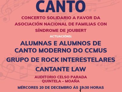 Concierto solidario hoy en Moaña a favor de la Asociación de Familias con Síndrome de Joubert