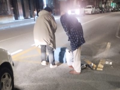 Ingresada una mujer de 70 años atropellada en la calle Ramón Cabanillas de Moaña