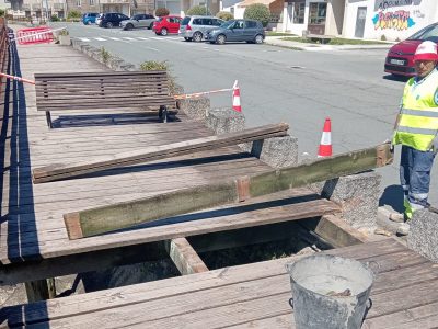 Portos repara el paseo de Aldán