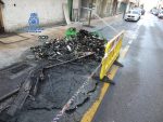 Queman varios contenedores durante la noche del apagón en Marín