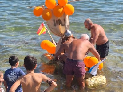 Carrera de carrilanas en la playa moañesa de O Latón