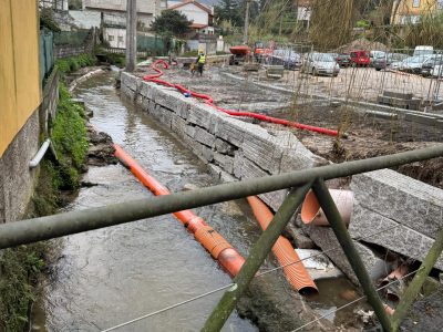 Continúan as obras de saneamento do río Lameira, que xa chegan á altura de Ponte Zapal