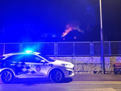 Incendio en una vivienda de O Casal, en Moaña