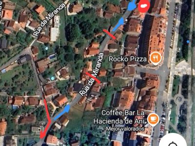 Corte de tráfico en la rúa da Miranda mañana por obras de saneamiento