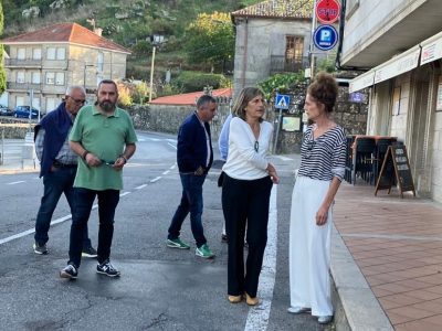 A Deputación supervisa en Cangas o estado dos traballos de mellora de firme nas estradas provinciais EP-1001 Cangas-Coiro-Madalena e EP-1008 Hío-Vilanova