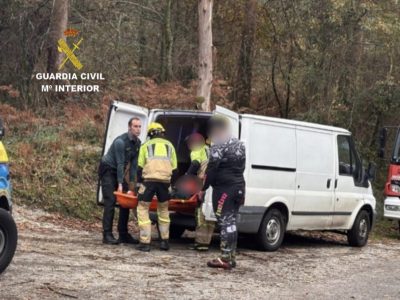 Grave un motorista que hacía trial en el monte Paralaia de Moaña