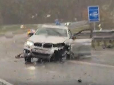 Herido un joven en un accidente en la autovía del Morrazo