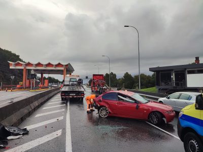 Herido en una salida de vía en Vilaboa