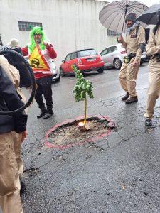 Los vecinos de A Pedra Alta siembran berzas en los socavones
