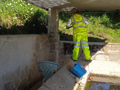 Vandalizan el lavadero de O Pumariño