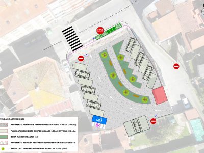 Zona verde, árbores, espazos de estacionamento e mobiliario urbano: así será a nova praza de Cantodarea