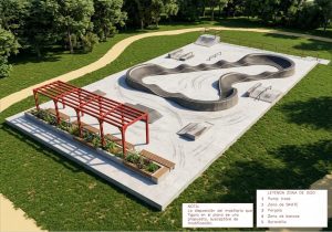 Pump track, skate e zona de lecer: así será a nova área verde e recreativa na Barriada Virxe do Carme