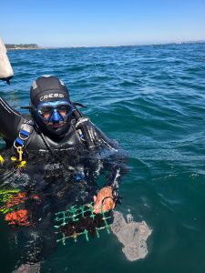 Rescatan miles de huevas de calamar en la Ría de Aldán