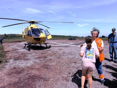 Evacuada en helicóptero de urgencia una niña desde Ons tras sufrir un malestar progresivo