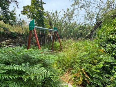 Un parque infantil en el que la hierba se come a los niños