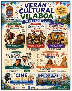 Vilaboa inaugura este venres o Verán Cultural 2026 con teatro, música, cine e tradición