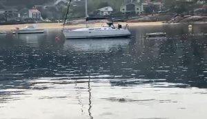 La playa de Arneles, en Aldán, cerrada al baño por contaminación del agua tras detectarse restos fecales