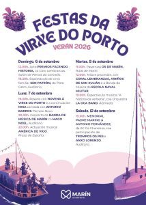 Marín celebra a próxima semana as Festas da Virxe do Porto cun programa que combina tradición, música e actividades para todos os públicos
